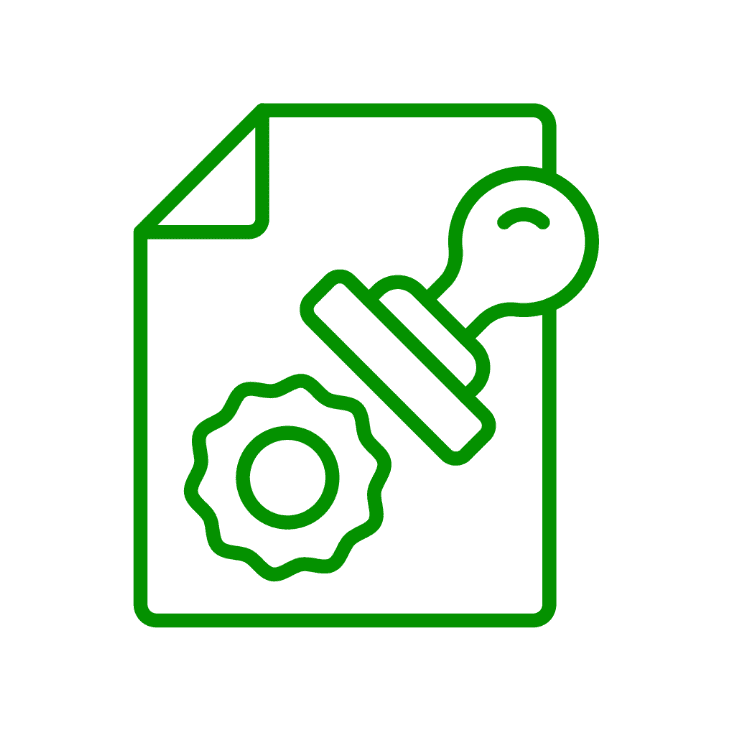Icon Dokument mit Stempel